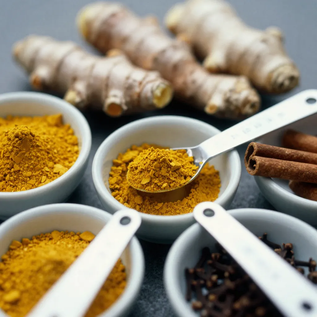 Turmeric and ginger roots close-up